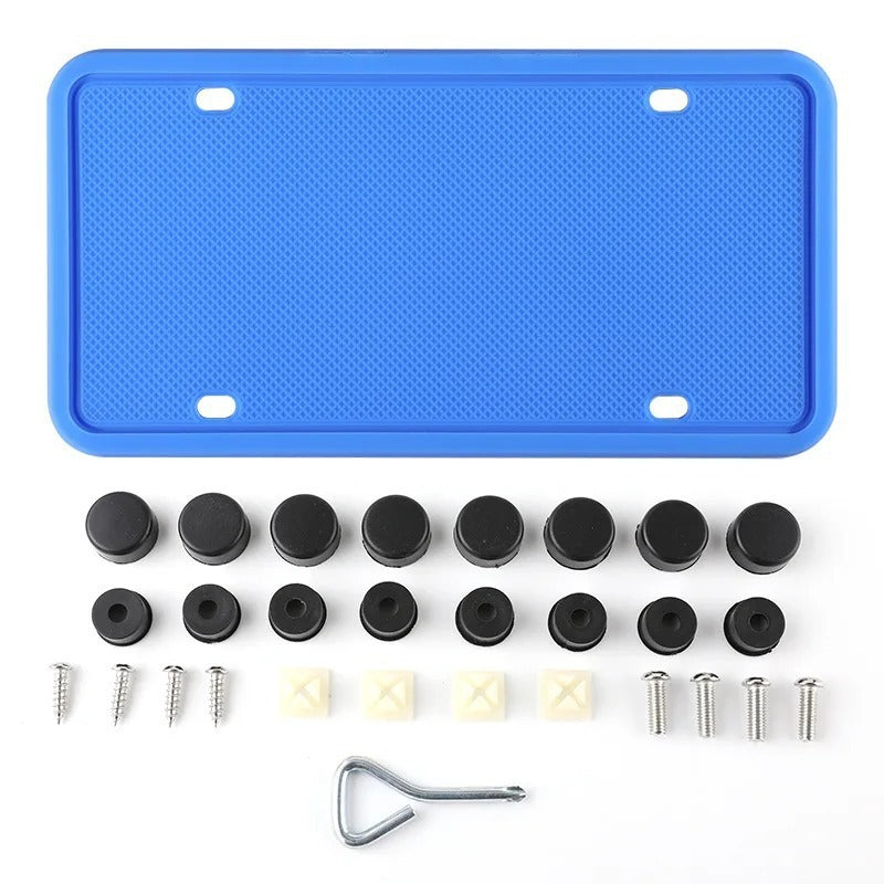 Silicone License Plate Frame – No-Rattle Holder with Hardware Kit