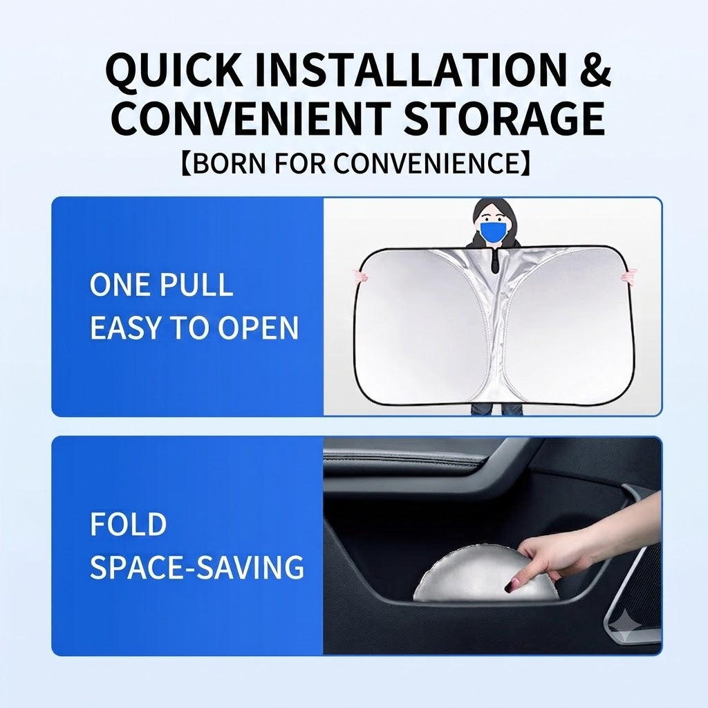 Foldable Windshield Sun Shade – Heat & UV Interior Protection