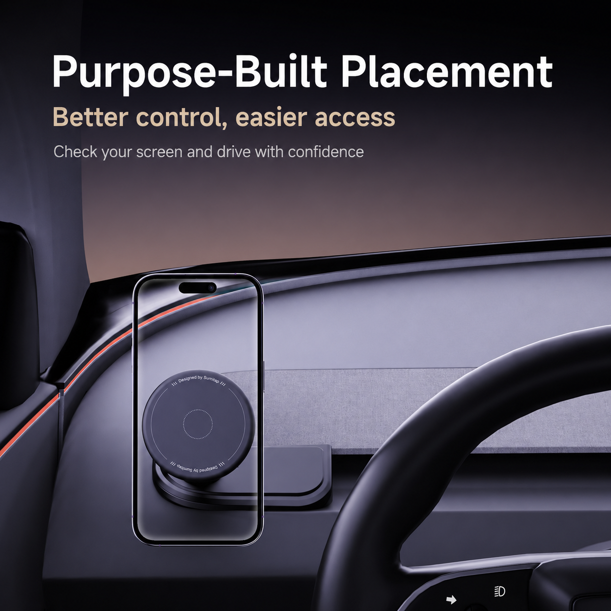 A-Pillar MagSafe-Compatible Phone Mount for Refreshed Tesla Model 3 2024–2026 & Model Y 2025–2026