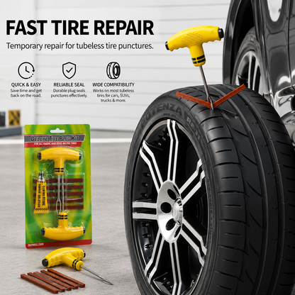 Tubeless Tire Repair Plug Kit – Emergency Puncture Repair Tool