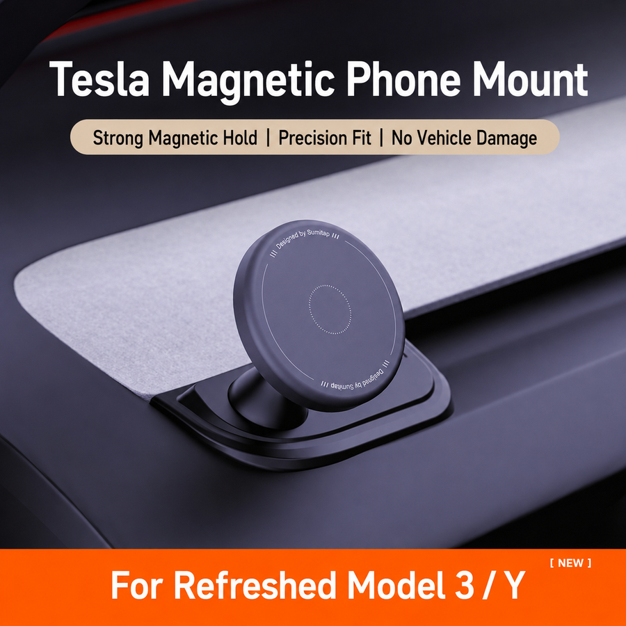 A-Pillar MagSafe-Compatible Phone Mount for Refreshed Tesla Model 3 2024–2026 & Model Y 2025–2026