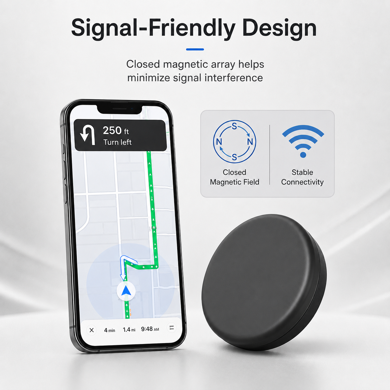 Universal Dashboard Magnetic Phone Mount with Adhesive Base