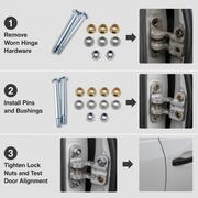 Steel Front Door Hinge Pin Bushing Repair Kit for Ford Lincoln Mercury