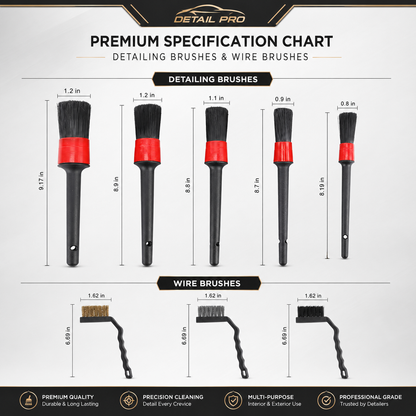 Car Interior Detailing Brush Set – Soft Brushes for Vents & Dashboard