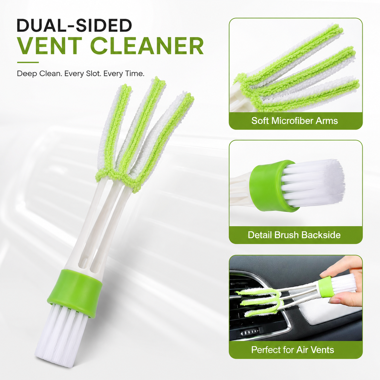 Car Interior Detailing Brush Set – Soft Brushes for Vents & Dashboard