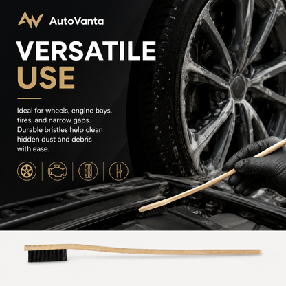 Long-Handle Car Detailing Brush – Wheel & Engine Cleaning Tool