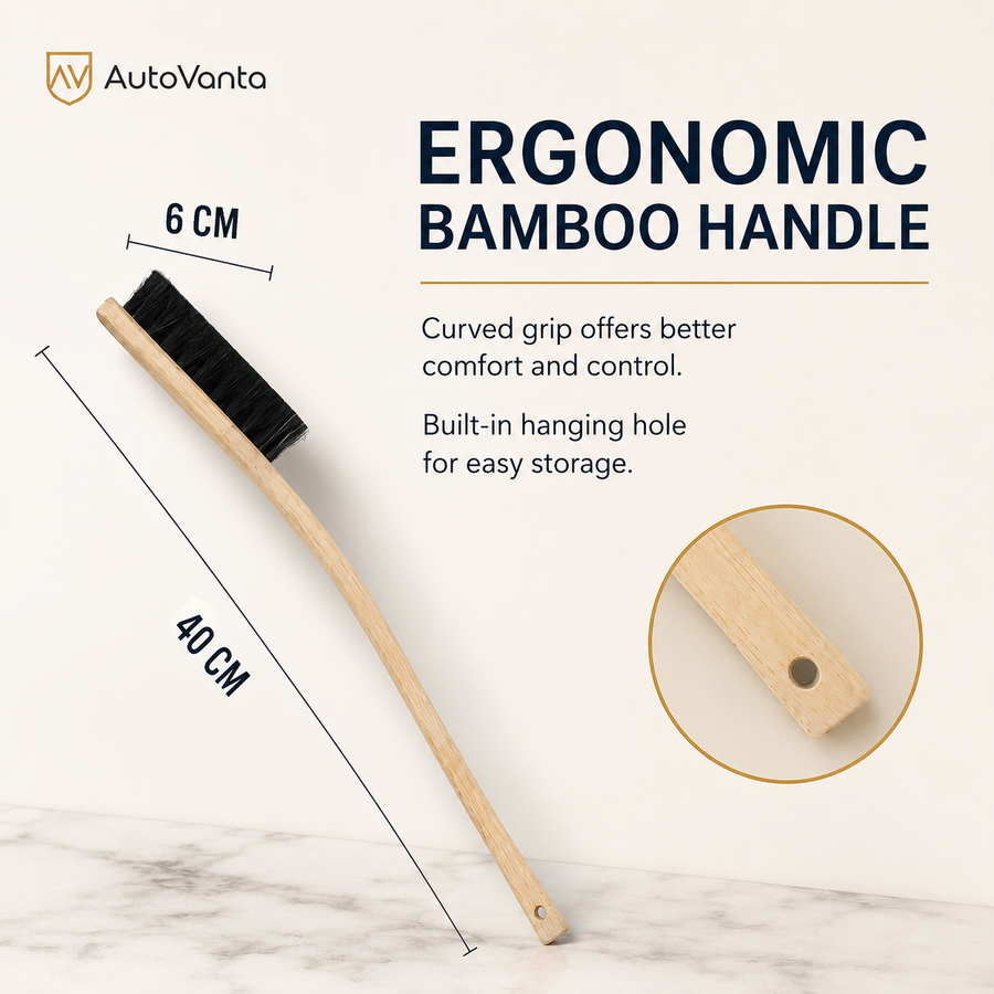 Long-Handle Car Detailing Brush – Wheel & Engine Cleaning Tool