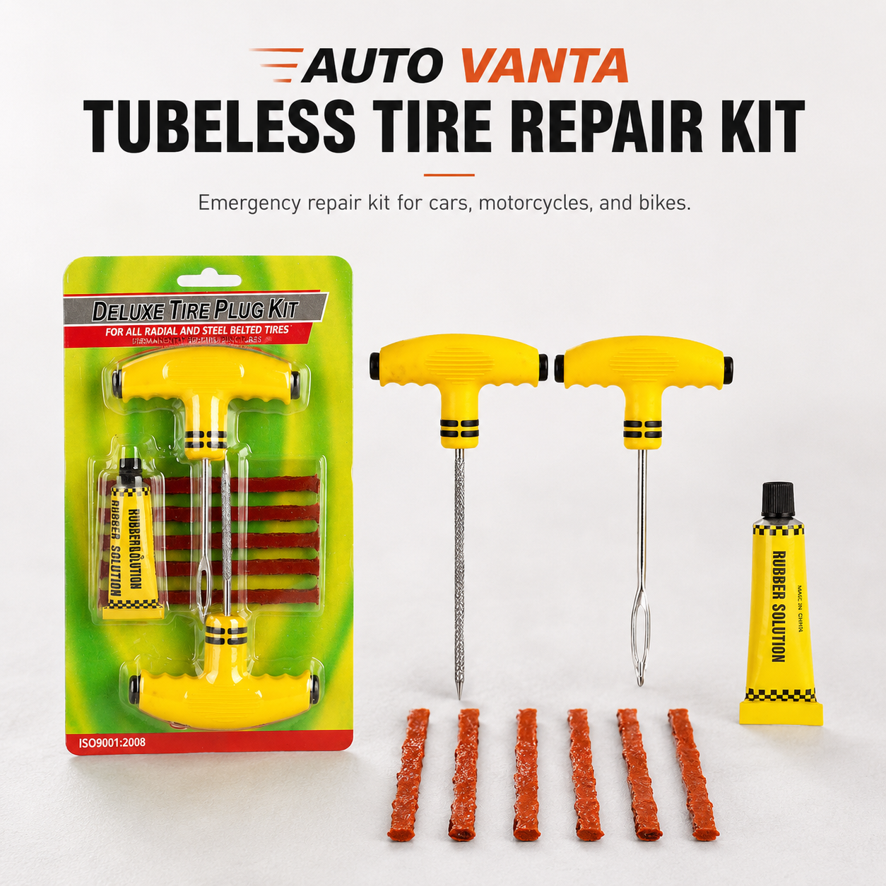 Tubeless Tire Repair Plug Kit – Emergency Puncture Repair Tool