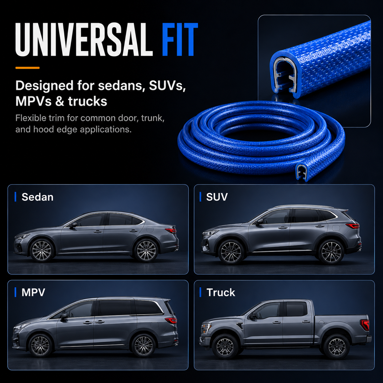 U-Channel Car Door Edge Guard Trim – 5M Anti-Scratch Protective Strip