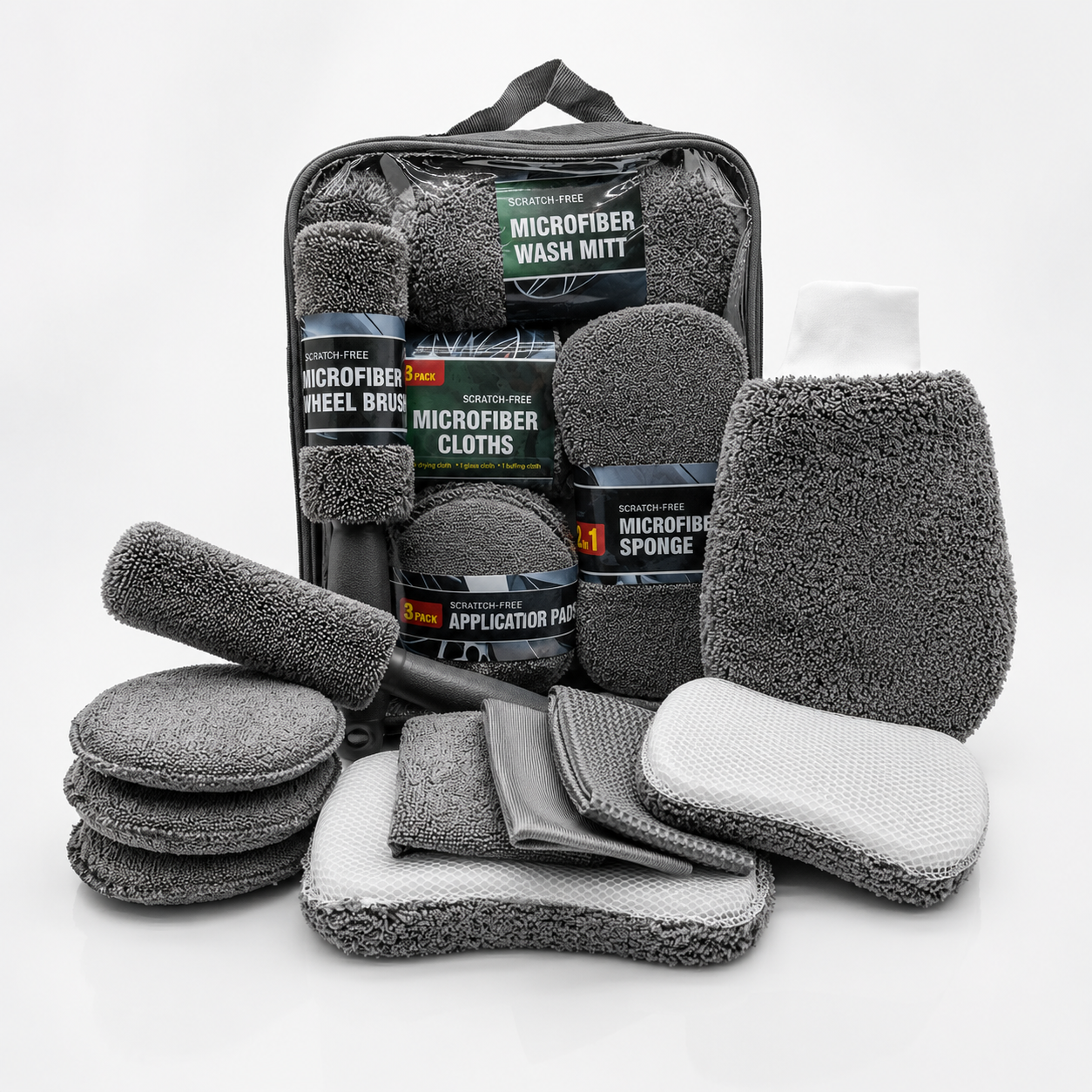 9-Piece Car Cleaning Kit – Microfiber Wash Mitt, Towels & Detailing Tools