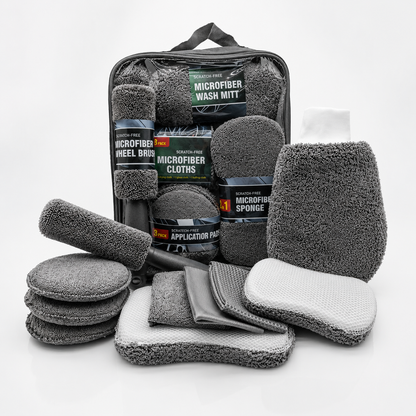 9-Piece Car Cleaning Kit – Microfiber Wash Mitt, Towels & Detailing Tools