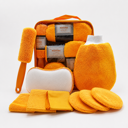 9-Piece Car Cleaning Kit – Microfiber Wash Mitt, Towels & Detailing Tools