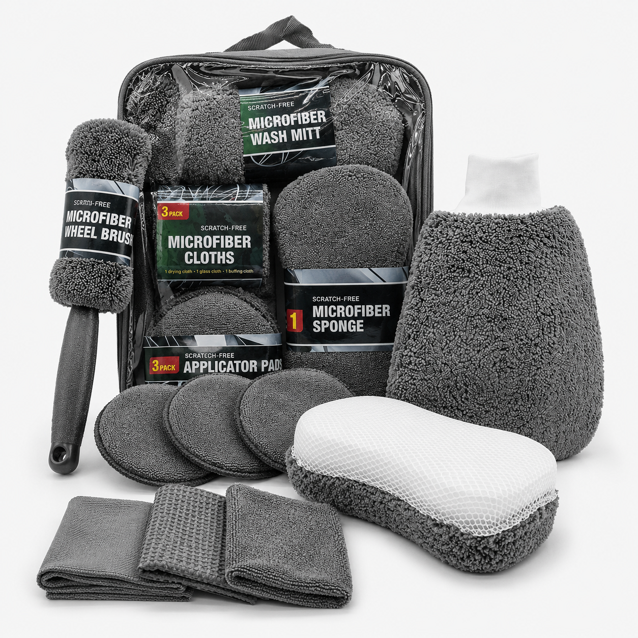 9-Piece Car Cleaning Kit – Microfiber Wash Mitt, Towels & Detailing Tools