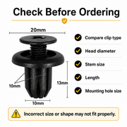 Universal Push Retainer Clip Kit – 120-Piece Mixed Automotive Fastener Set