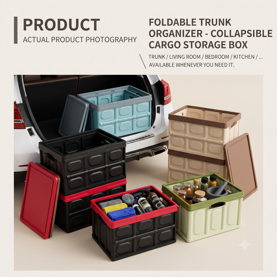 Foldable Trunk Organizer – Collapsible Cargo Storage Box