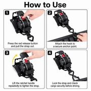 Retractable Ratchet Tie-Down System for Selected Ford F-150 Trucks – Single Unit