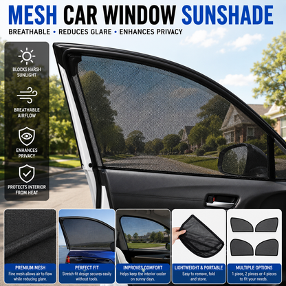 Universal Mesh Car Window Sun Shades – Front & Rear Side Window Screens