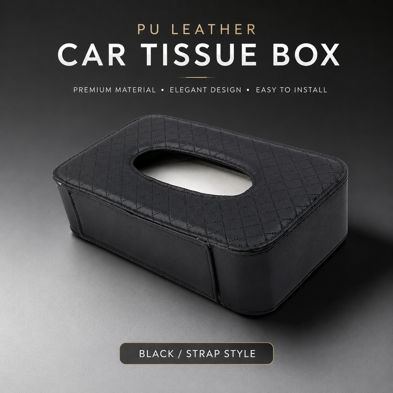 PU Leather Car Tissue Holder – Sun Visor & Seat Back Organizer