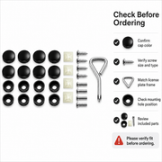 Universal License Plate Screw & Cap Kit – US-Style Mounting Hardware