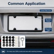 Universal License Plate Screw & Cap Kit – US-Style Mounting Hardware