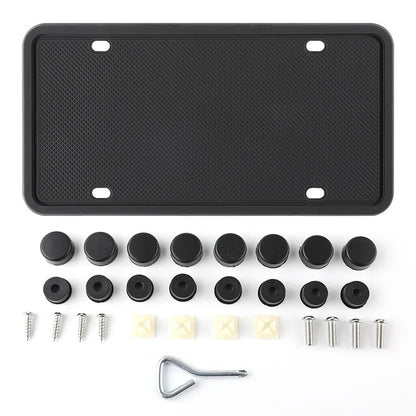 Silicone License Plate Frame – No-Rattle Holder with Hardware Kit