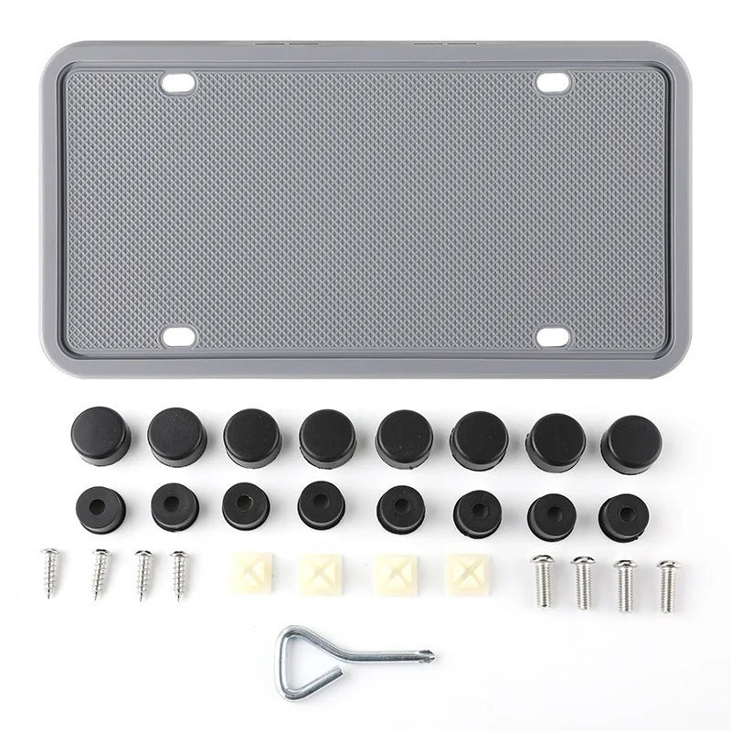 Silicone License Plate Frame – No-Rattle Holder with Hardware Kit