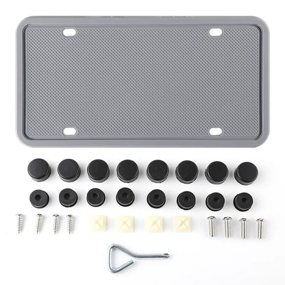 Silicone License Plate Frame – No-Rattle Holder with Hardware Kit