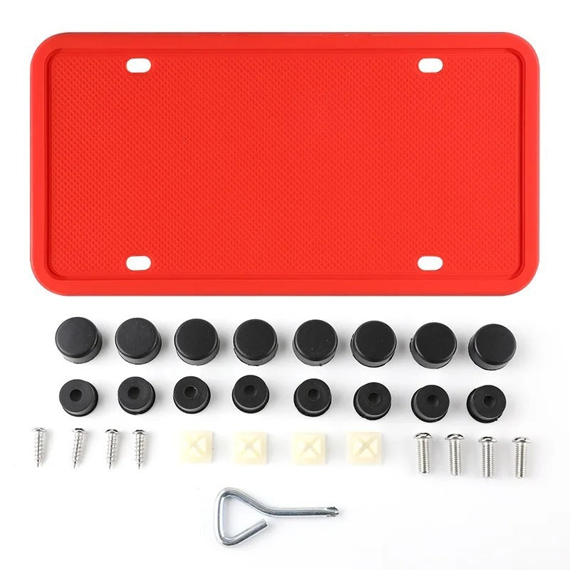 Silicone License Plate Frame – No-Rattle Holder with Hardware Kit