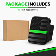 Package includes image showing the universal 2-inch hitch receiver cover and product box
